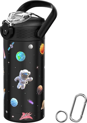 Miniatura 14 de MYFOREST - Botella de agua aislada para niños de 14 onzas / 13.5 fl oz, forro sin olor, 3D Touch No Plastic Taste, Surgical Steel - No Chemical