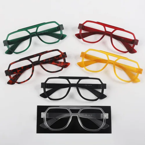 Miniatura 2 de BFOCO Pilot Gafas de Lectura Sin Metal Sin Tornillos Bisagras de Resorte Paquete de 6 Lectores de Gran Tamaño con Bisagras Dobles para Mujeres