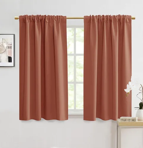 Miniatura 9 de Cortinas opacas de 48 pulgadas de largo, 34 pulgadas de ancho x 48 pulgadas de largo, cortinas opacas cortas con aislamiento térmico para Beige