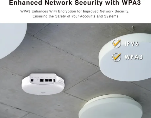 Miniatura 6 de BROWAN Punto de acceso WiFi 6 AX6600 WAP Mesh Tri-Band MU-MIMO 8 corrientes espaciales 3500 pies cuadrados de cobertura 300 dispositivos 2.4 GHz 5