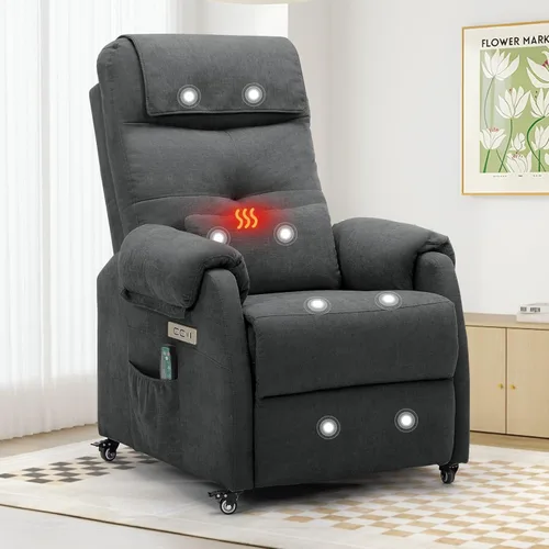Miniatura 9 de Korser Sillón Reclinable Eléctrico para Adultos, Sillón Reclinable con Rodillos para Espacios Pequeños, Silla Eléctrica con Funciones de Masaje
