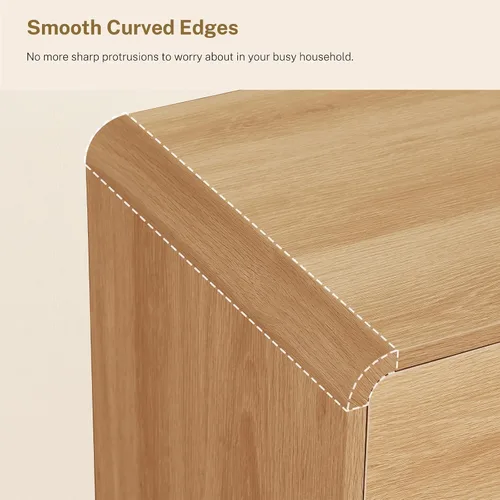 Miniatura 6 de TEENFON 55" Dresser for Bedroom with 6 Drawers, Dressers & Chests of Drawers with Curved Profile Design, 6 Drawer Dresser, Bedroom Dressers, Wood