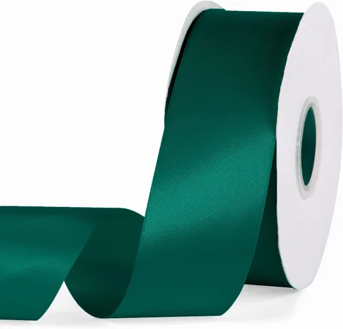 Miniatura 56 de YBLANDEG Cinta de satén de color sólido verde manzana de 1-1/2 pulgadas x 50 yardas, cinta de tela de poliéster de doble cara para envolver regalos