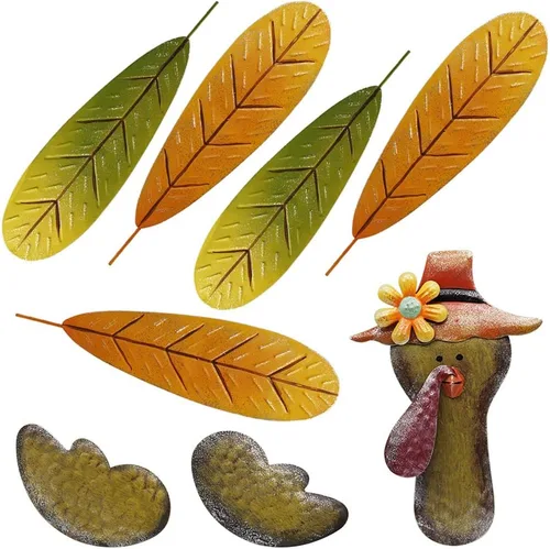 Miniatura 2 de FORUP Kit de fabricación de pavos de calabaza de Acción de Gracias, kit de decoración de pavo para otoño, cosecha de otoño, decoración de temporada