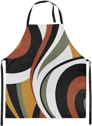 Miniatura 19 de Castle Fairy Delantal de cocina geométrico en espiral, moderno delantal impermeable con rayas simples para adultos (sin bolsillo), 31 x 26 pulgadas