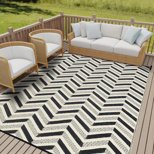 Miniatura 34 de HUGEAR Alfombra para RV Exterior Tapete Impermeable Alfombras para Exteriores 9'x12' para Patios Liquidación Alfombra Exterior Alfombras de Camping