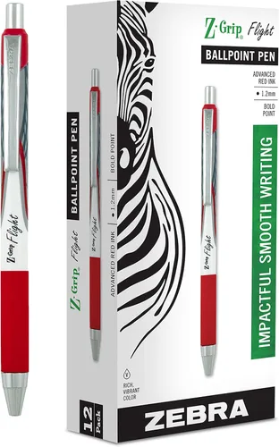 Miniatura 6 de Zebra Pen Z-Grip Flight Bolígrafo retráctil, punta gruesa de 0.047 in, colores de tinta surtidos, suministros escolares, suministros para profesores
