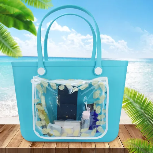Miniatura 3 de Chokoter Bolsa de inserción para bolsa de playa, 2 paquetes de bolsas interiores para accesorios de bolsa de playa, bolsas impermeables