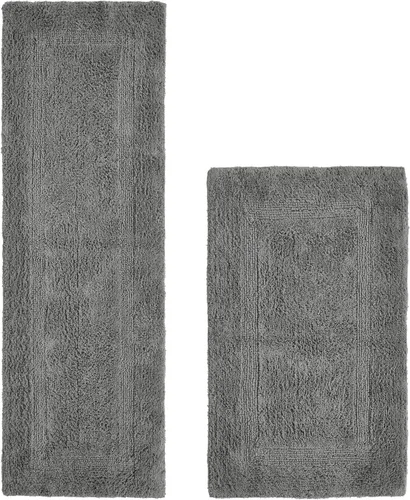 Miniatura 10 de Better Trends Alfombra de Inodoro en Forma de U Cubierta de Asiento de Inodoro de Lujo 100% Algodón Absorbente de Agua, Cubierta de Tapa Reversible