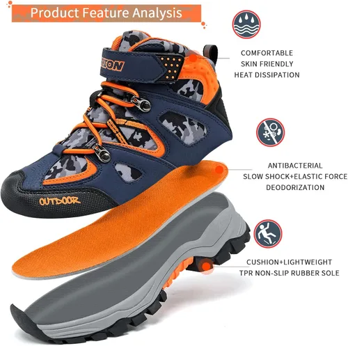 Miniatura 3 de Littleplum Boys Snow Boots Winter Waterproof Antiskid Boots Hiking Outdoor Shoes for Unisex Kids(Little KidBig Kid)