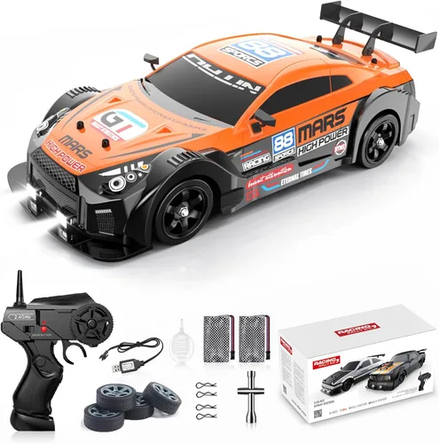Miniatura 9 de Auto de control remoto Desdoni - Auto de control remoto RC Drift 1:16 Escala 4WD 18KM/H Vehículo modelo de alta velocidad 2.4GHz con luces LED