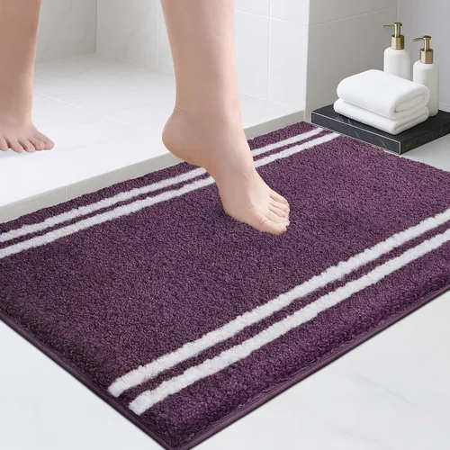 Miniatura 34 de PURRUGS Alfombra de baño antideslizante, lavable a máquina, 20 x 24 pulgadas, en forma de U, súper absorbente y de secado rápido, tapete de baño