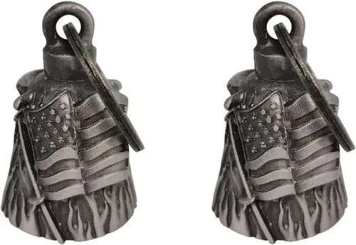Miniatura 9 de 【Paquete de 2】 Campanas de motocicleta para motociclista Guardián de montar campanas con colgador, accesorio de motocicleta o llavero para buena