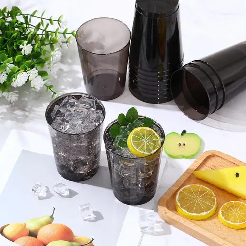 Miniatura 2 de Minatee 100 vasos de plástico desechables de lujo, vasos de cóctel de vino resistentes para graduaciones, bodas y fiestas de cumpleaños, vasos