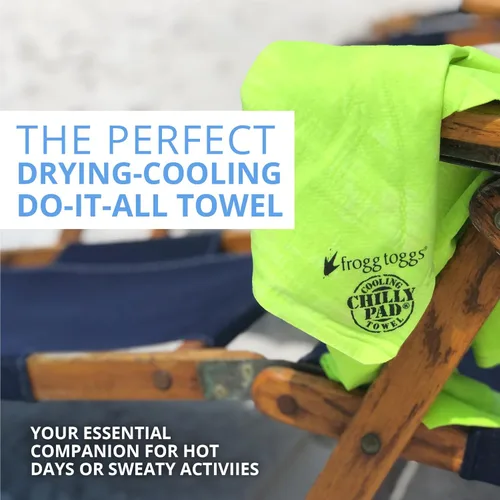 Miniatura 2 de FROGG TOGGS Chilly Pad, toalla de enfriamiento instantáneo, duradera, reutilizable, toalla de cuello para deportes y al aire libre 33x13 Azul