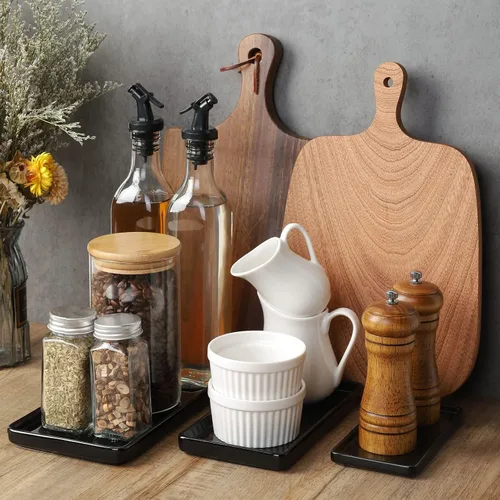 Miniatura 7 de Gurygo Bandejas de baño de 6 pulgadas – Bandeja de cerámica para tocador de baño – Bandeja pequeña de cerámica – Bandejas de jabón de cocina