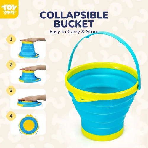 Miniatura 6 de TOY Life Juego de 9 cubos de arena con 3 cubos de playa plegables, 3 palas y 3 rastrillos, juguetes de playa para niños pequeños de 4 a 8 años
