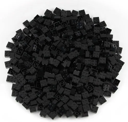 Miniatura 4 de Ladrillos negros 2x2, 400 piezas, piezas de construcción creativa, juego de bloques de juguete, accesorios básicos compatibles con 3003 principales
