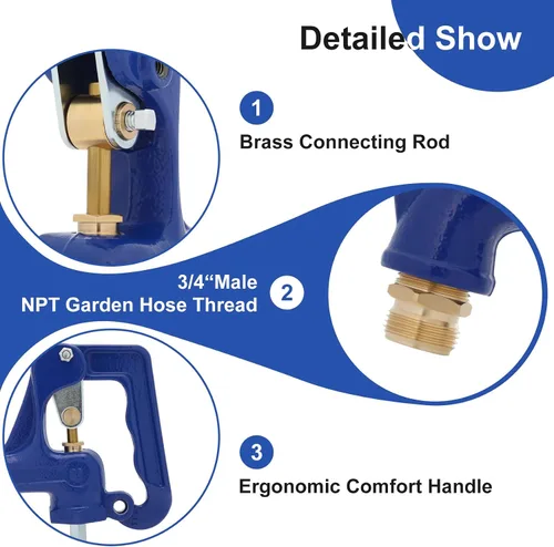 Miniatura 5 de Cabezal de hidrante de incendios para patio, se adapta a varilla de rosca macho de 3/8 "-16UNC, tubo de rosca macho NPT de 1 pulgada, para patio