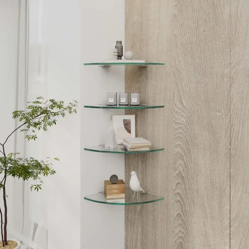 Miniatura 4 de Estante esquinero de vidrio para baño, estante de ducha de vidrio templado, organizador de ducha, soporte para champú, sin perforaciones