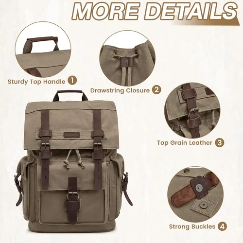 Miniatura 6 de Mochila Kattee de lona para hombre