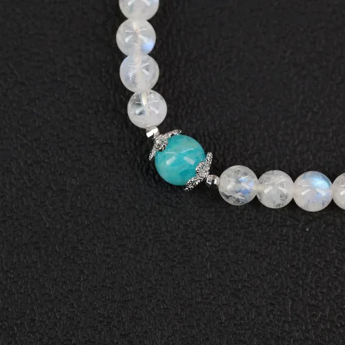 Miniatura 6 de COAI Pulsera de piedra lunar de amazonita para mujer