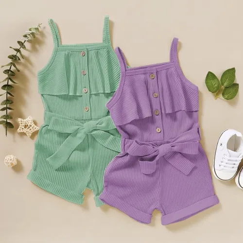 Miniatura 7 de Ropa para niña pequeña, ropa de verano sin mangas, mameluco de una pieza con cuello halter
