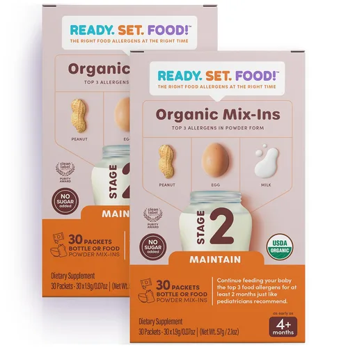 Miniatura 7 de Ready Set Food Stage 1 - Mezcla de alimentos orgánicos para bebés, kit de introducción temprana de alérgenos para bebés de más de 4 meses, huevos
