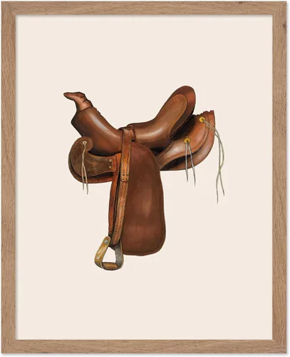 Miniatura 35 de Poster Master Póster vintage de cuero para silla de montar, estampado retro de vaquero, arte de silla de montar, diseño occidental, impresión