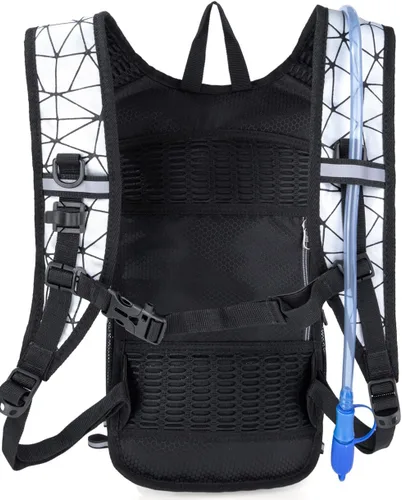 Miniatura 3 de Mochila de hidratación con luces frías, bolsa de agua de 2 L, bolsa ligera para correr, senderismo, bicicleta, escalada, festival de música esencial