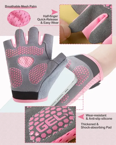 Miniatura 3 de Guantes de ciclismo antideslizantes para niños y niñas de 3 a 14 años, guantes transpirables para patinaje, scooter