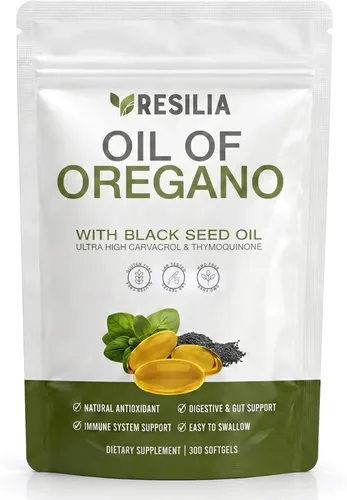 Miniatura 13 de Resilia Oil Of Oregano Cápsulas blandas con aceite de semilla negra, 300 mg de extracto de orégano y 200 mg de aceite de semilla negra por porción