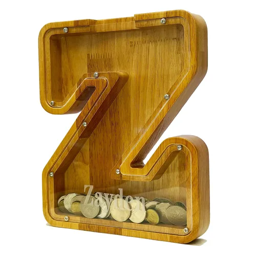 Miniatura 48 de Alcancia personalizada grande de madera con letras, alcancía para monedas, alcancía personalizada con nombre, puede ser utilizada como regalo de J