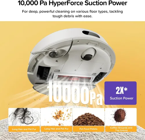 Miniatura 3 de roborock Robot aspirador y trapeador Q7 M5+, actualizado desde Q5 Max+, hasta 7-9 semanas de autovaciado, succión de 10000 Pa, sistema doble Blanco