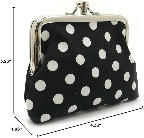 Miniatura 7 de Monedero con adorable diseño floral y hebilla, bolso vintage de cierre suave