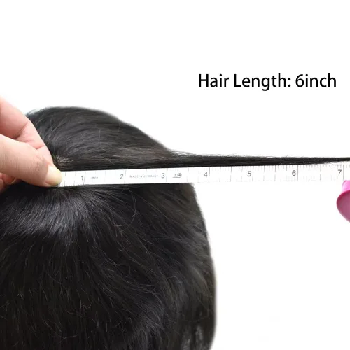 Miniatura 4 de Toupee - Sistema de reemplazo de cabello de polietileno completo para hombre, cabello humano europeo para hombre, tupé de 0.004 in, piel duradera