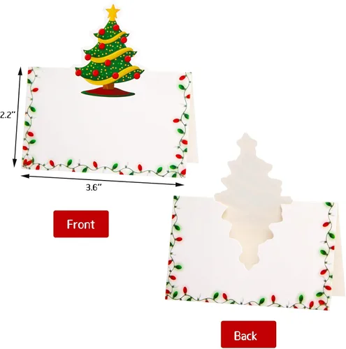 Miniatura 2 de Tarjetas de lugar de Navidad de Fancy Land para decoración de mesa navideña, 36 piezas de tarjetas de nombre de mesa