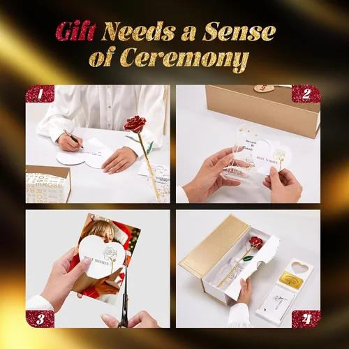 Miniatura 3 de Mikasol Rosa sumergida en oro de 24 quilates preservada para siempre, 1 paquete de flor del infinito decorativa, regalo romántico hecho a mano
