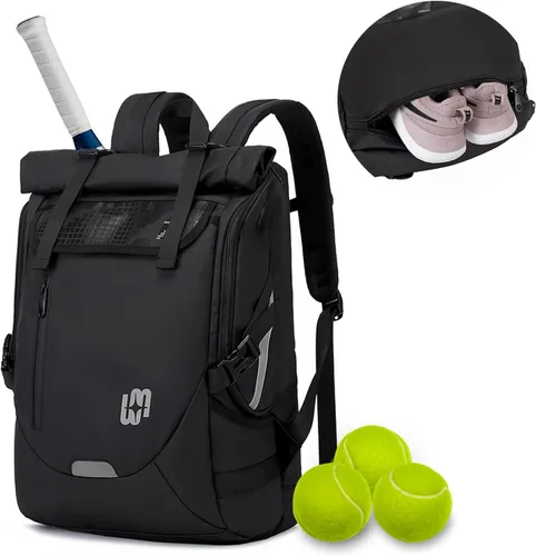 Miniatura 7 de UMGG - Mochila de tenis para mujeres y hombres con capacidad para 2 raquetas con compartimento para zapatos, mochila grande de pickleball