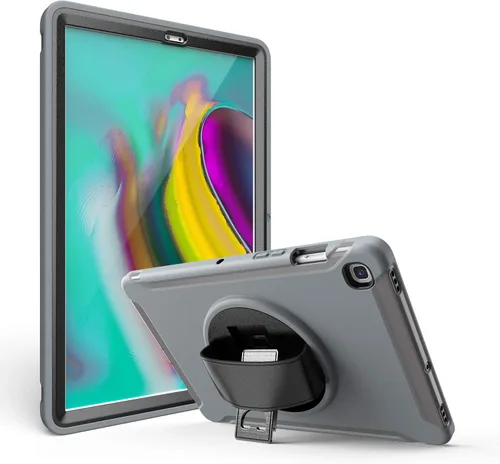 Miniatura 13 de Dteck Funda para Galaxy Tab S5e 2019, resistente, de cuerpo completo, resistente, a prueba de golpes, con correa de mano giratoria para tableta