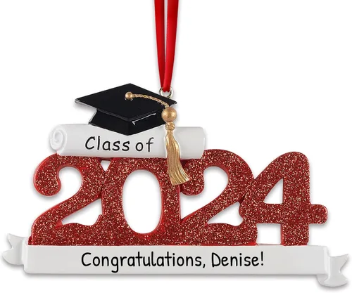 Miniatura 10 de Adornos de graduación personalizados 3D de la clase de 2025, adornos de árbol personalizados para 2025, regalos de graduación personalizados