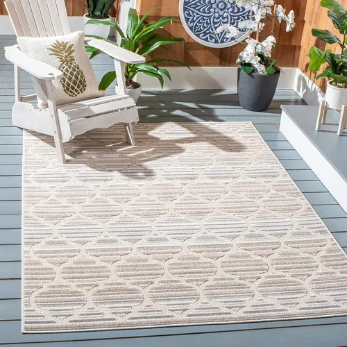 Miniatura 18 de SAFAVIEH Alfombra lavable para exteriores, colección Cabaña, 2'2" x 5', azul y gris, no desprende pelusa y fácil de limpiar, entrada puerta