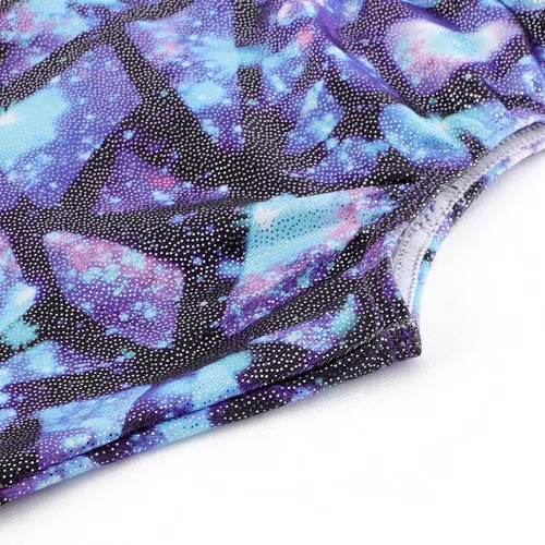 Miniatura 4 de EQSJIU Leotardos de gimnasia para niñas y niños, diseño de mosaico de arco iris, sirena, mariposa, estrellas, leopardo, galaxia, teñido anudado