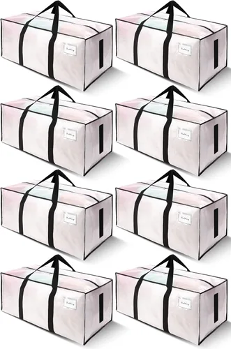 Miniatura 10 de SWEET DOLPHIN Paquete de 8 bolsas de mudanza resistentes de 200 libras con asas envolventes, bolsas de almacenamiento extra grandes para ahorrar