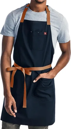 Miniatura 10 de hedley & bennett Essential Apron - Professional Chef Apron with Pockets & Adjustable Bib Strap for Cooking & Grilling