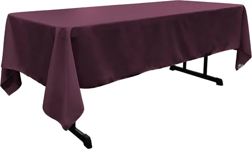 Miniatura 32 de LA Linen Mantel rectangular lavable de popelín de poliéster, resistente a las manchas y a las arrugas, cubierta de mesa 60x84, mantel de tela