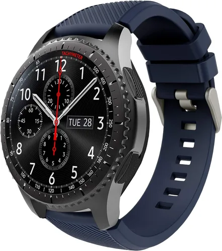 Miniatura 11 de TiMOVO Correa compatible con Samsung Gear S3 Frontier/Galaxy Watch 3 1.772 in/Galaxy Watch 1.811 in, 0.866 in Correa de silicona suave para S3