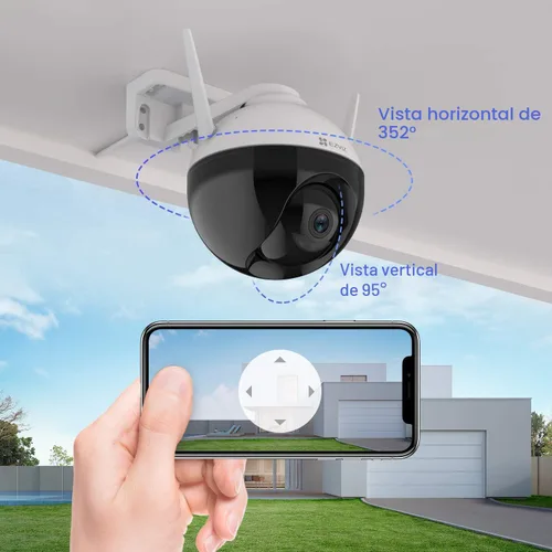 Miniatura 2 de EZVIZ Cámara de seguridad 360° para exteriores, cámara WiFi para seguridad del hogar, cámara de vigilancia, sin suscripción con detección