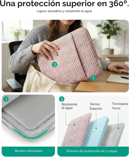 Miniatura 3 de BAGSMART Funda para Laptop Compatible con MacBook Air/Pro, 13-13.3 pulgadas, Compatible con MacBook Pro de 14 Pulgadas, Funda para MacBook Air M2
