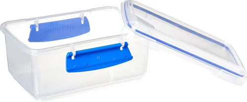 Miniatura 2 de Sistema KLIP IT Rectangular Collection Recipiente de almacenamiento de alimentos, 33.8 onzas/1.0 L, transparente/azul, 3